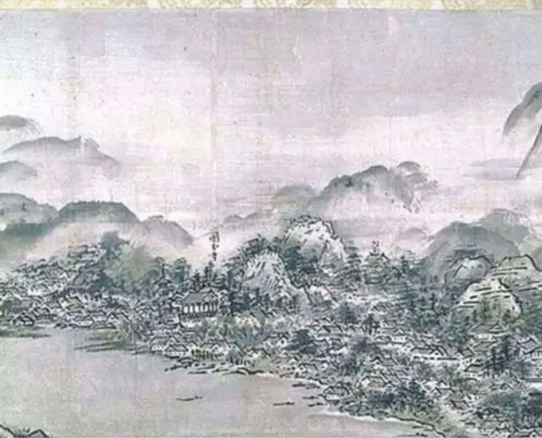 新品希少特注雪舟水墨画 国宝『天橋立図』元伊勢神社布地特注非売品元