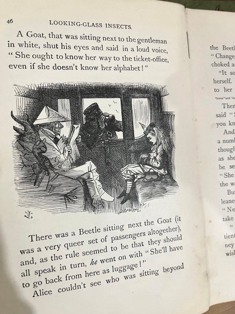 No.113 古書 洋書 アンティーク 不思議の国のアリス・鏡の国のアリス