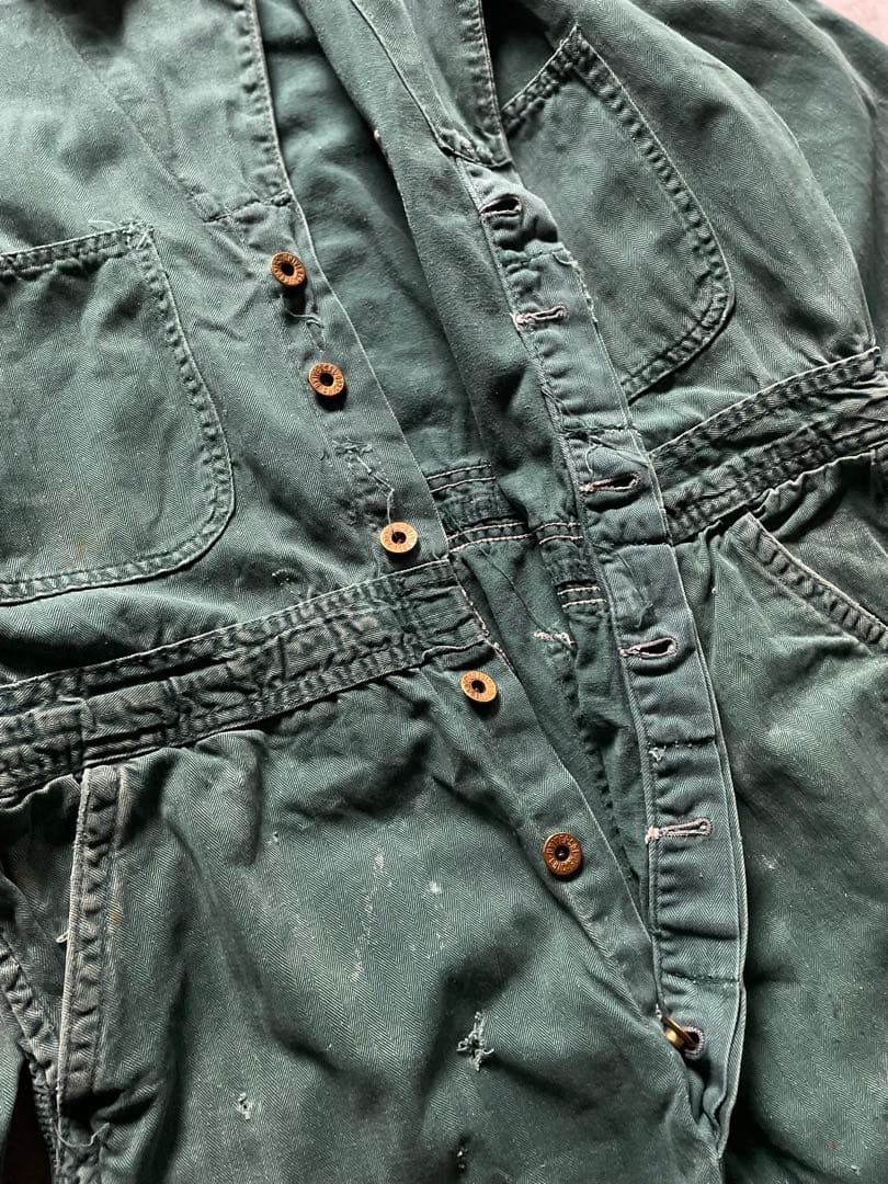 50s US製 HBT ワーク オールインワン つなぎ カバーオール 雰囲気系