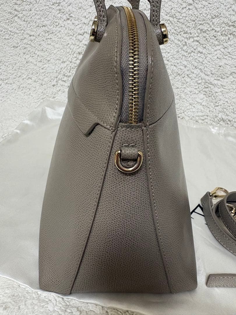 良品】フルラ パイパー グレージュ ハンドバッグ ショルダーバッグ