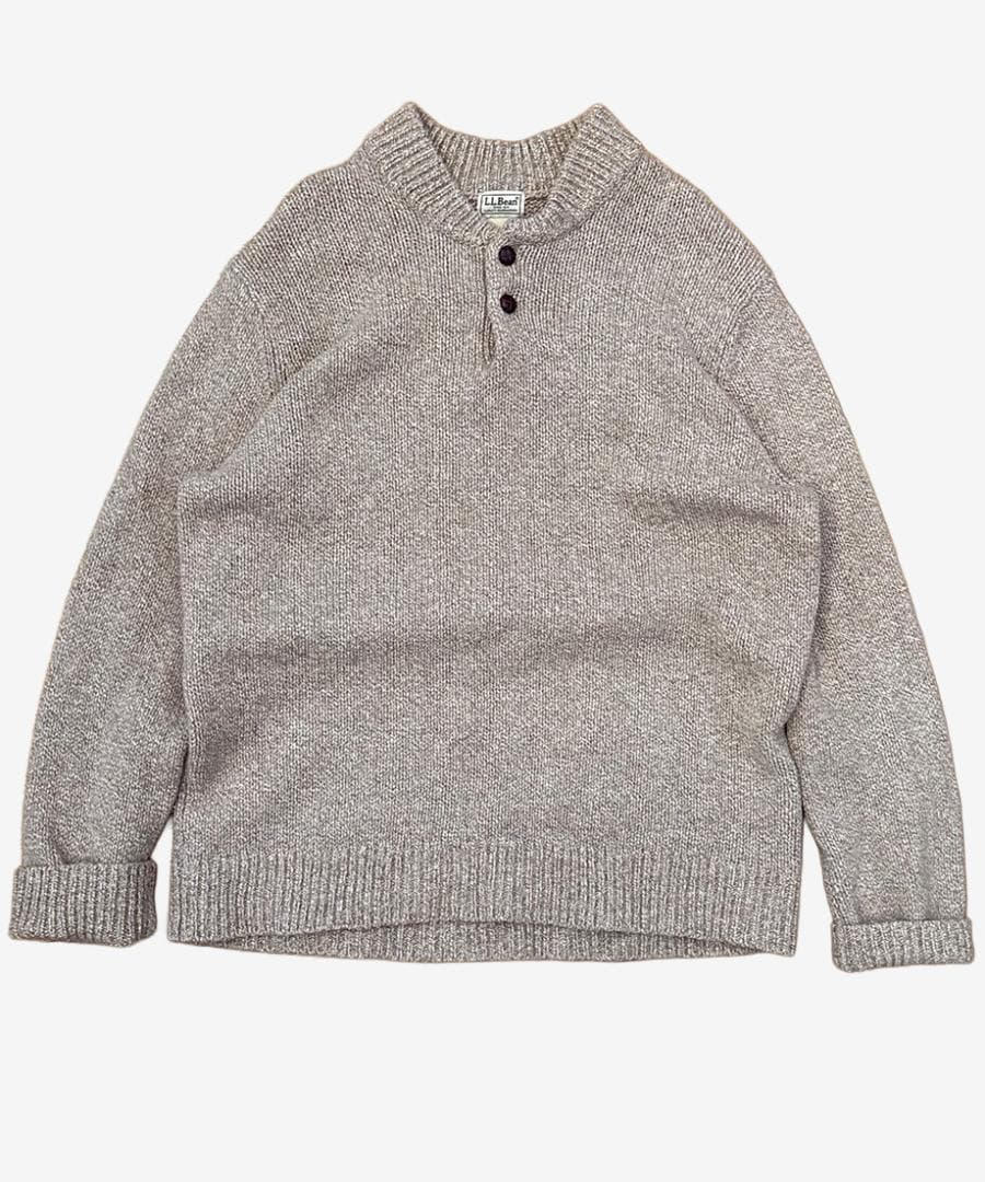 ［00s］L.L.Bean ヘンリーネック ニットセーター ラムウール100%