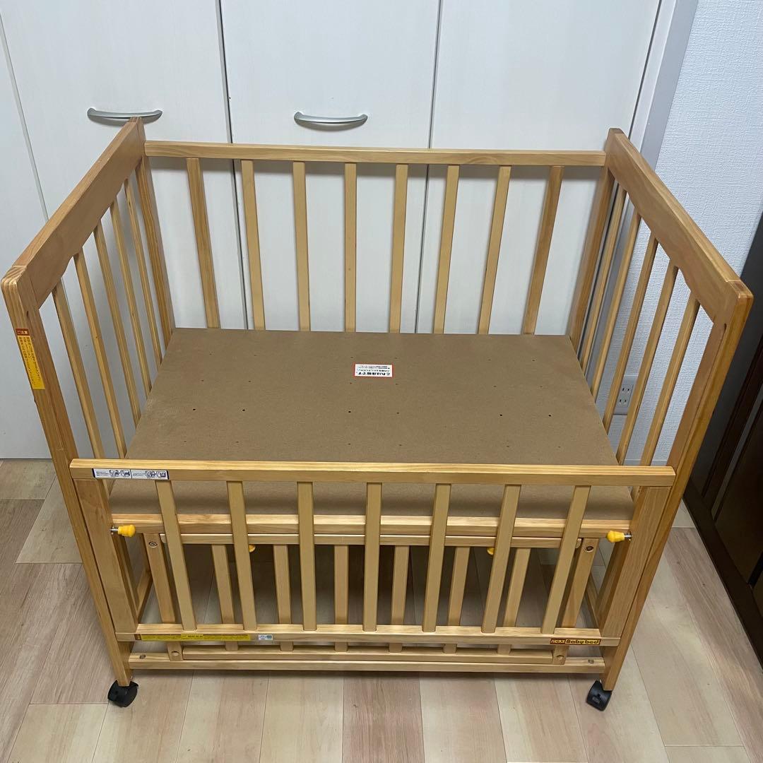 取説付き送料込み】ベビーベッドミニ 西松屋 ヤトミ 木製 NEタイプ