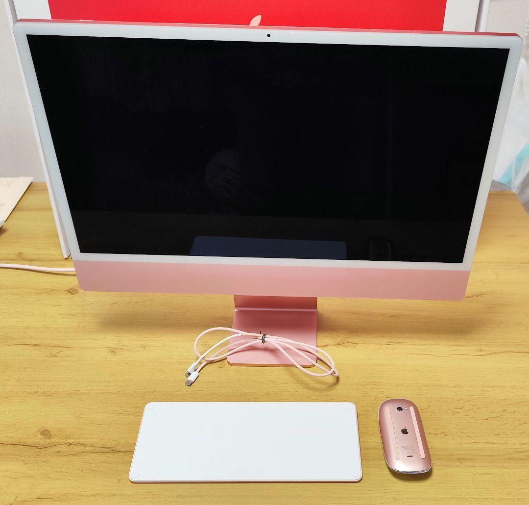iMac 24インチ 2021 8GB 512GBSSD ピンク - メルカリ