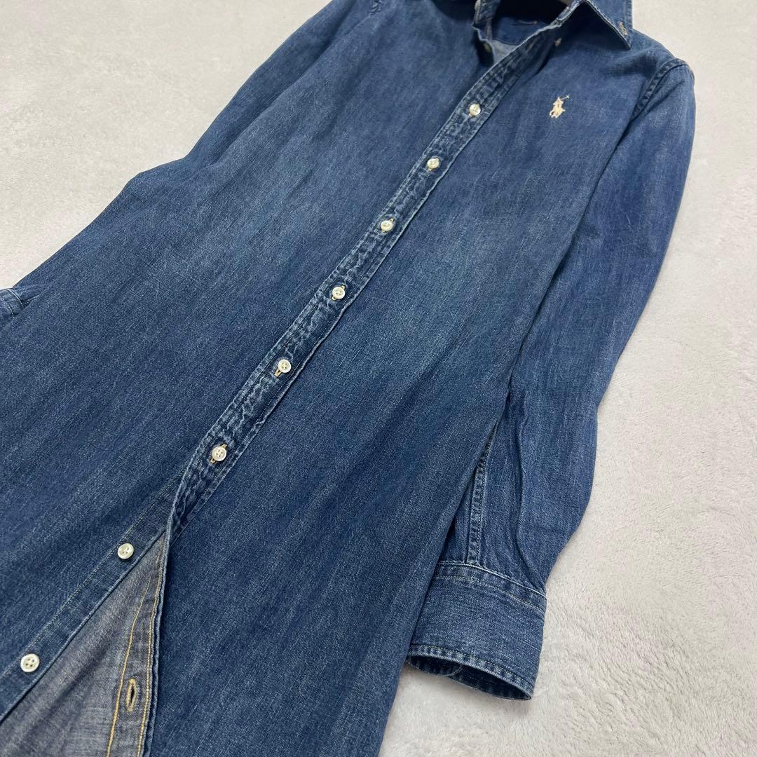 美品✨ラルフローレン ポニー刺繍 デニムシャツワンピース M相当