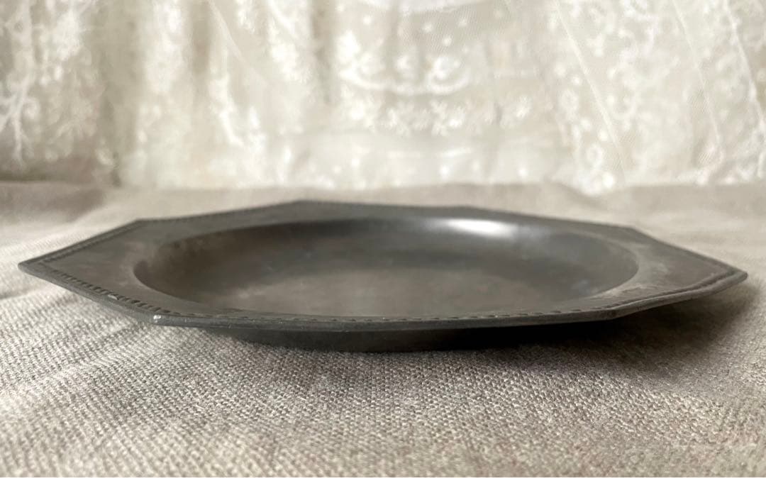 エタン 【レア希少】ピューターオクトゴナルプレート エタン フランス