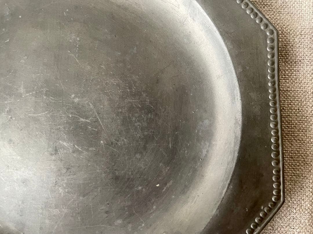 エタン 【レア希少】ピューターオクトゴナルプレート エタン フランス