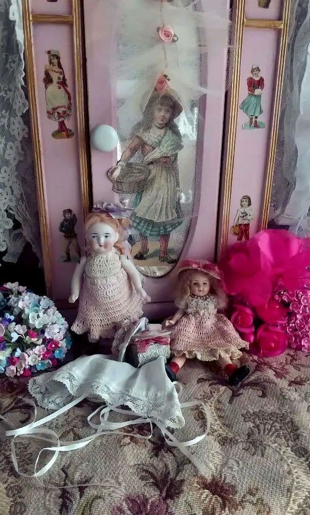 2体セット❀アンティーク ビスクドール♪ミニョネットサイズ - メルカリ