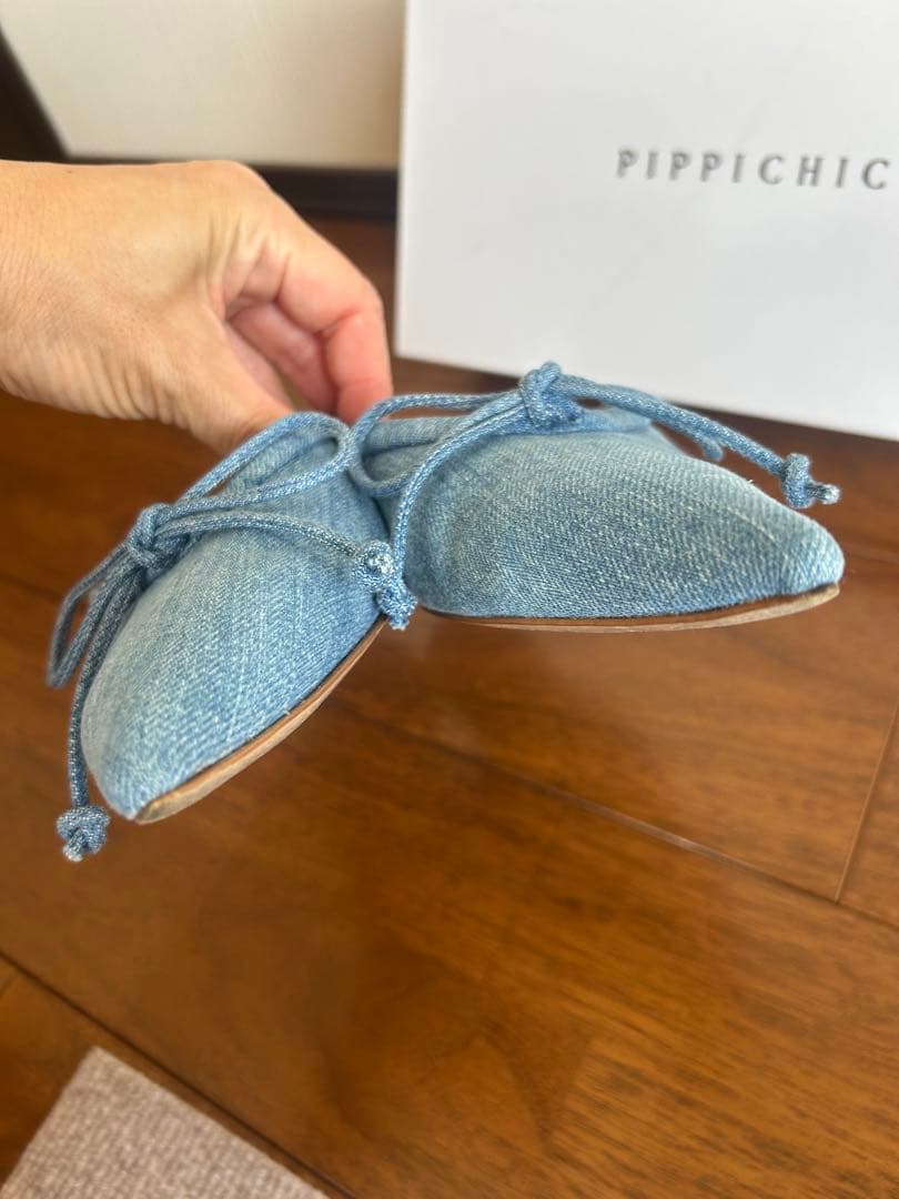 超可愛い！PIPPICHICピッピシック デニムリボンミュール38