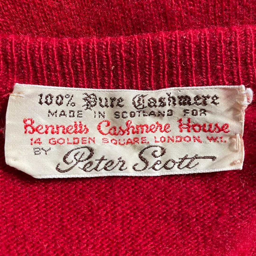 70-80s スコットランド製 ピータースコット カシミヤニット クルー