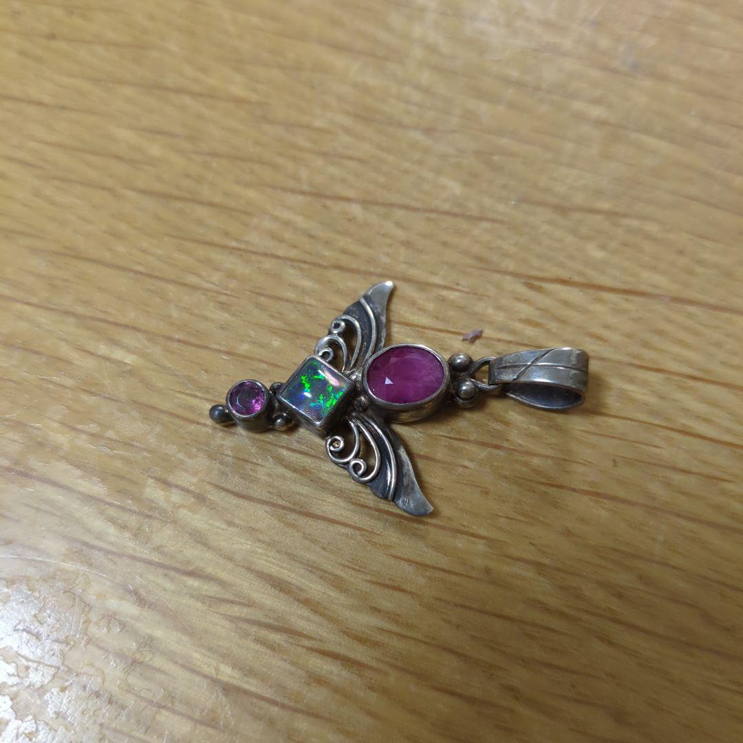 ミモザ様専用Shankari シルバー ペンダント ルビー オパール