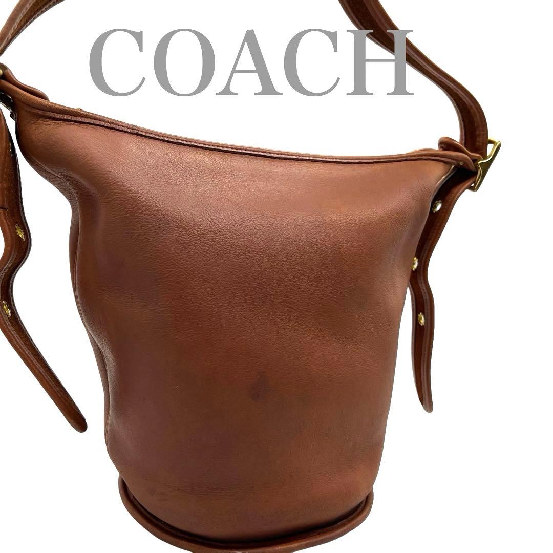 COACH オールドコーチ バケツ型 ショルダーバッグ ブラウン オール