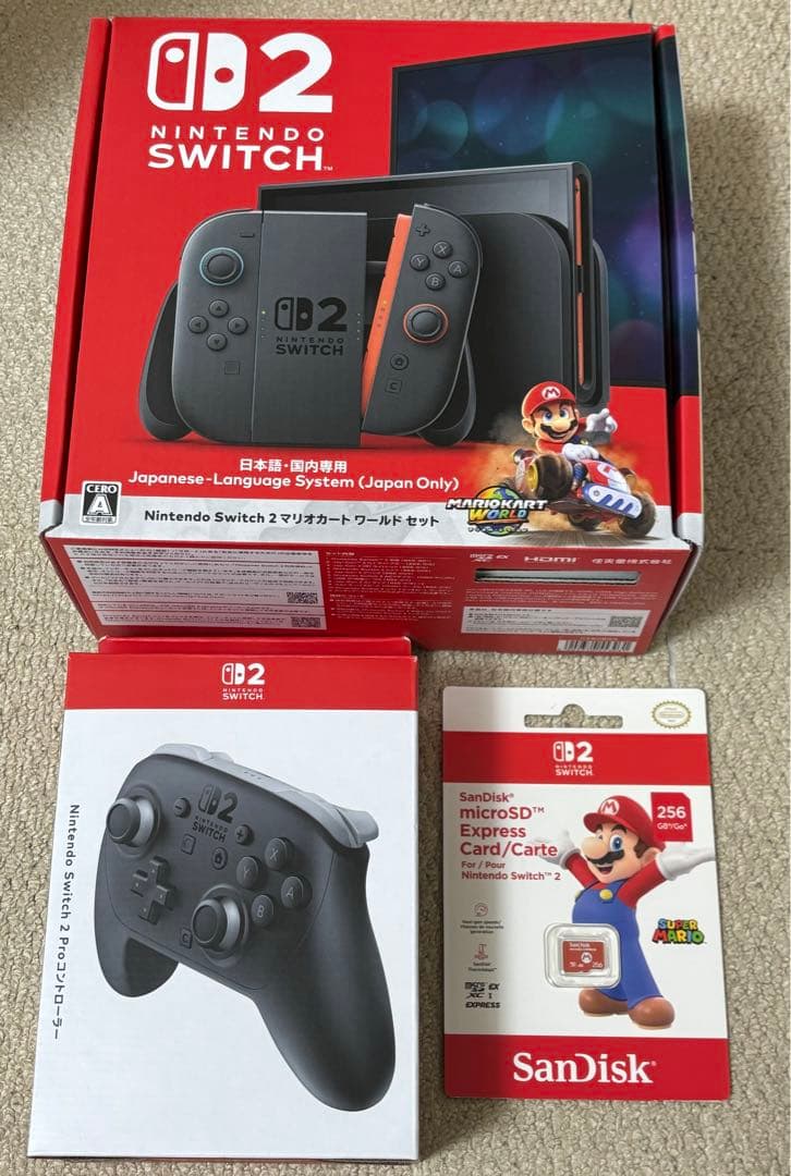 Nintendo Switch 2 マリオカートワールドセット、プロコン、SD付 Nintendo Switch 2(日本語・国内専用) マリオカート ワールド セット+