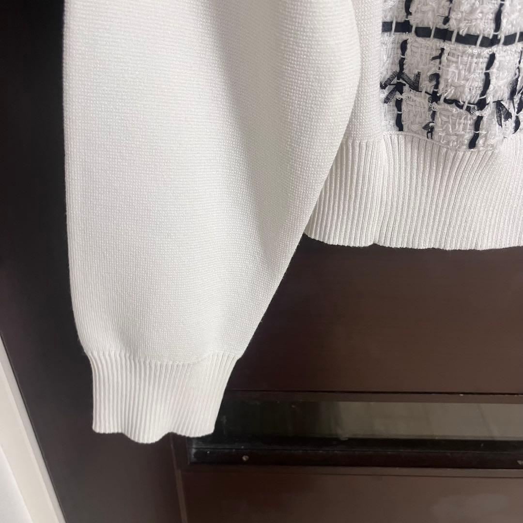 新品☆ANAYI チュールツイードニットコンビ カーディガン/セオリー、23