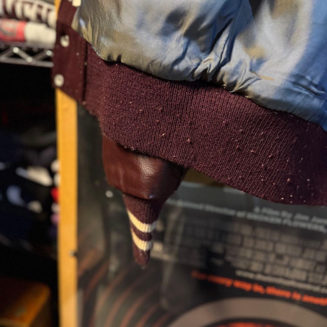 上質 60s vintage バーシティジャケット プレーン バーガンディ - メルカリ