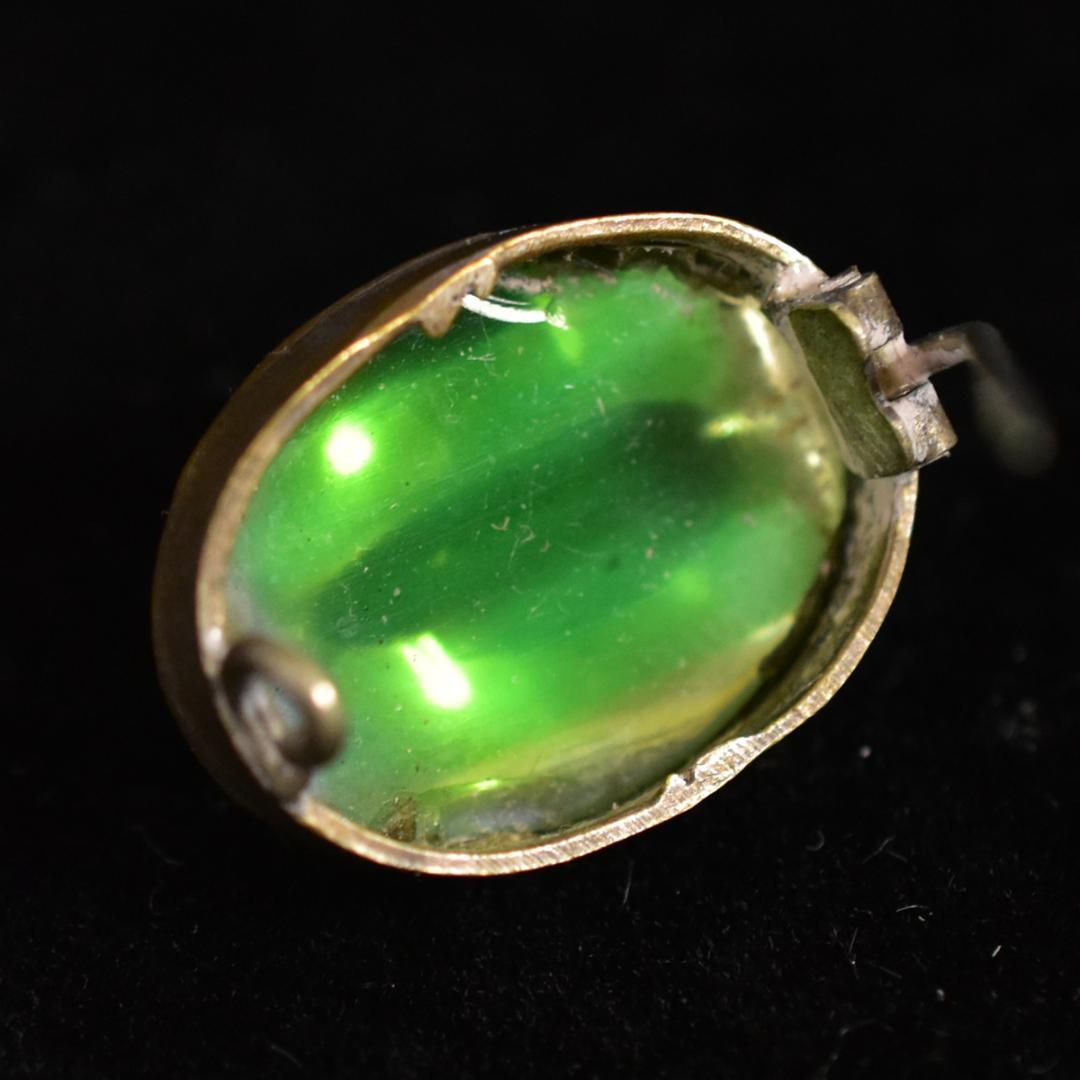 夜間飛行様専用 キャッツアイ古ガラスのレースピン アンティーク