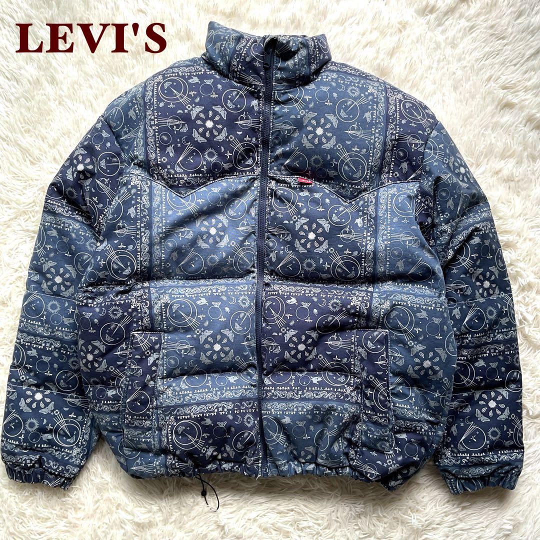 美品✨リーバイス ダウンジャケット ペイズリー 総柄 バンダナ M
