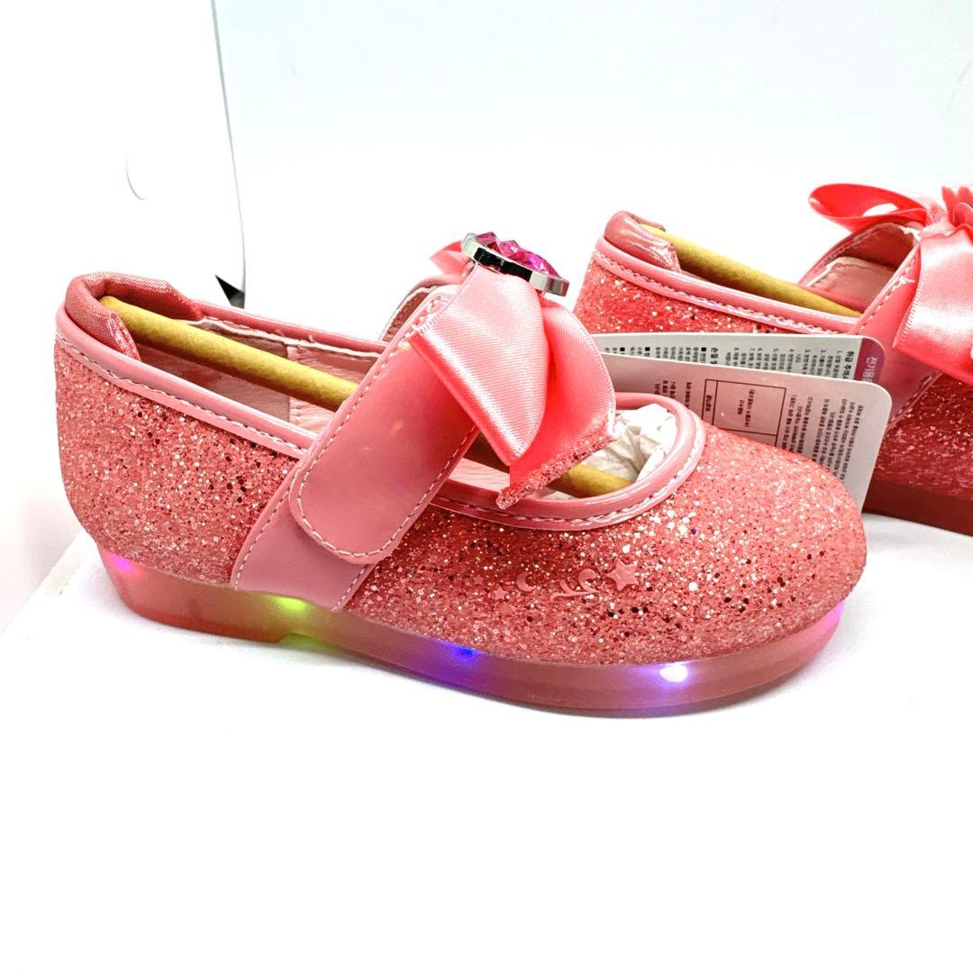 韓国限定】ティニピン公式品 光るシューズ ハチュピン 16cm ピンク