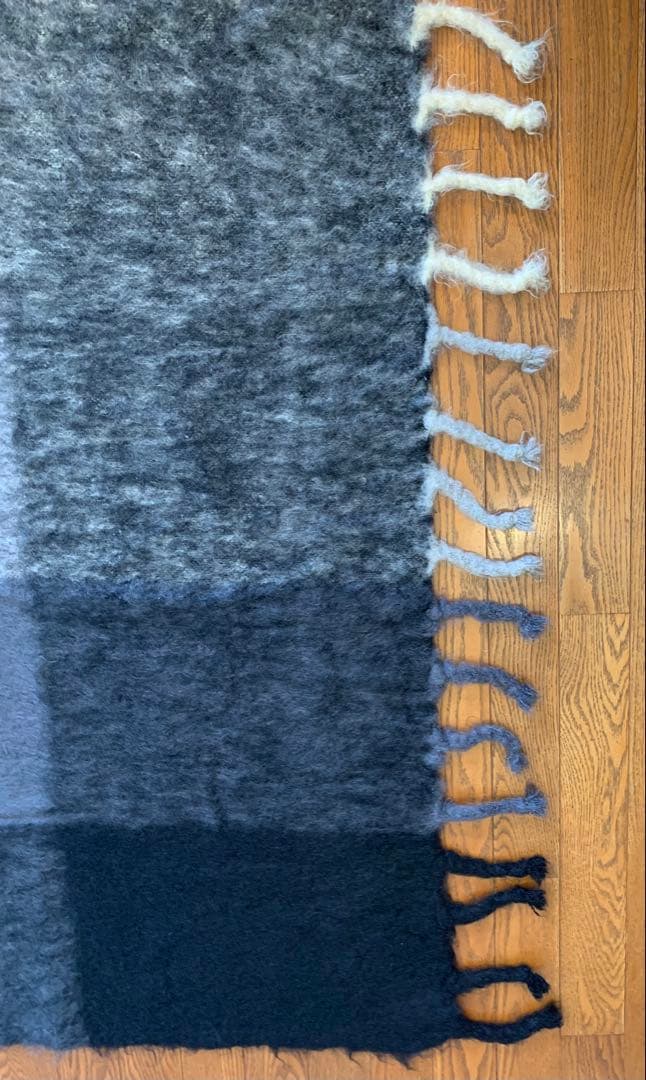 希少エルメス.大判モヘアブランケット・ 北欧織物作家レーナレヴェルと