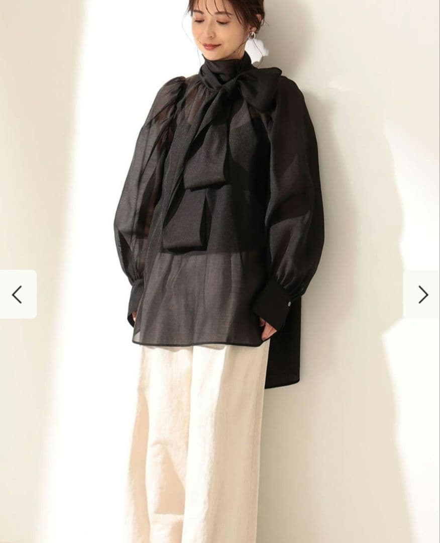 Demi-Luxe BEAMS / オーガンジー リボンブラウス Demi-Luxe BEAMS｜【ビームスの百名品】オーガンジー リボンブラウス