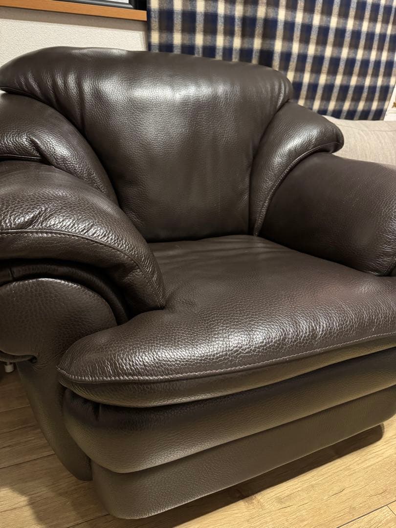 総本革　IDC 大塚家具 HTL 　ソファ ソファ「6500/226」革 ブラック色/南船橋店展示品｜大塚家具