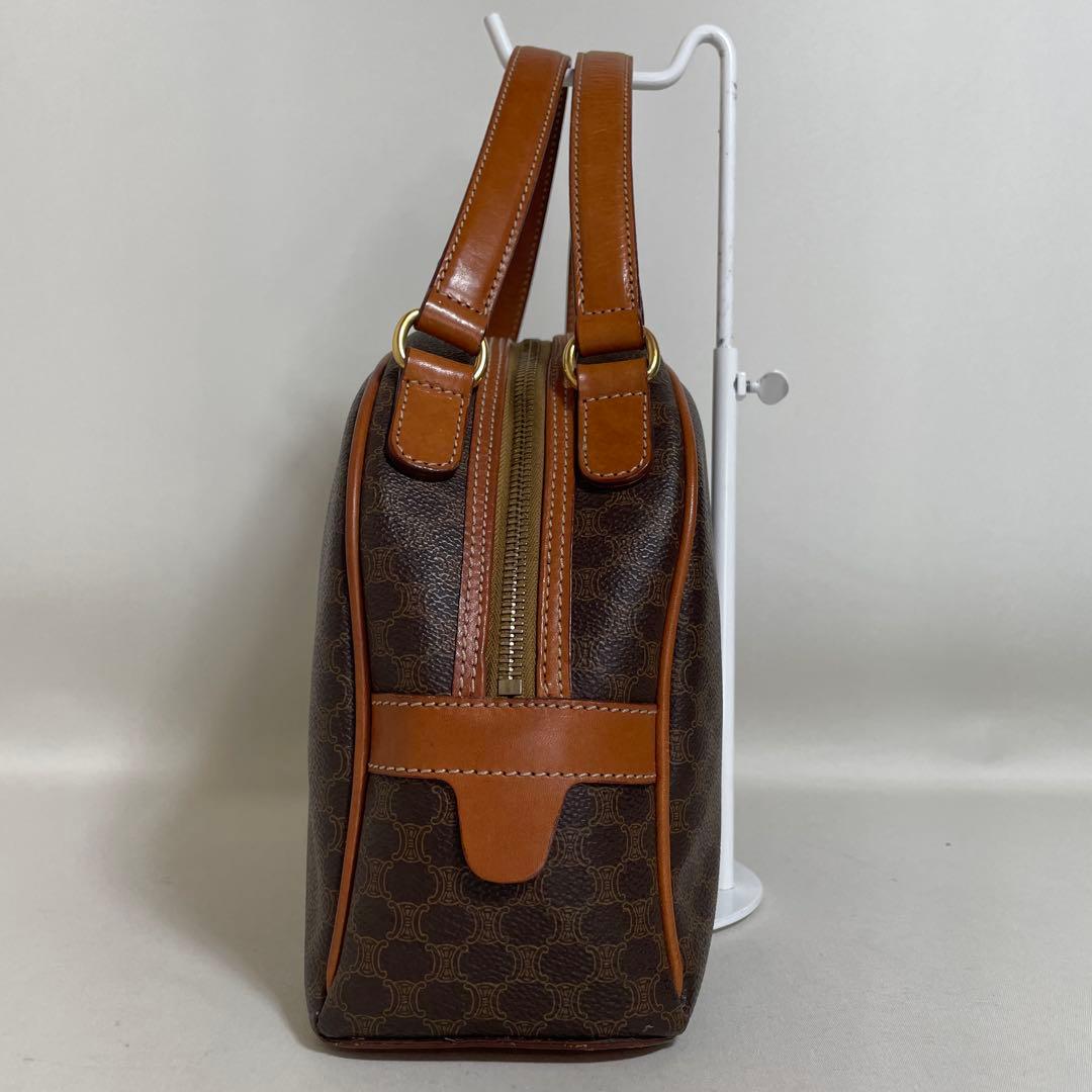 2602-41｜美品｜セリーヌ ハンドバッグ ブラウン マカダム柄