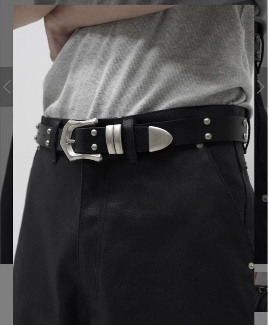 CS STUDS LEATHER BELT ブラックレザー - メルカリ