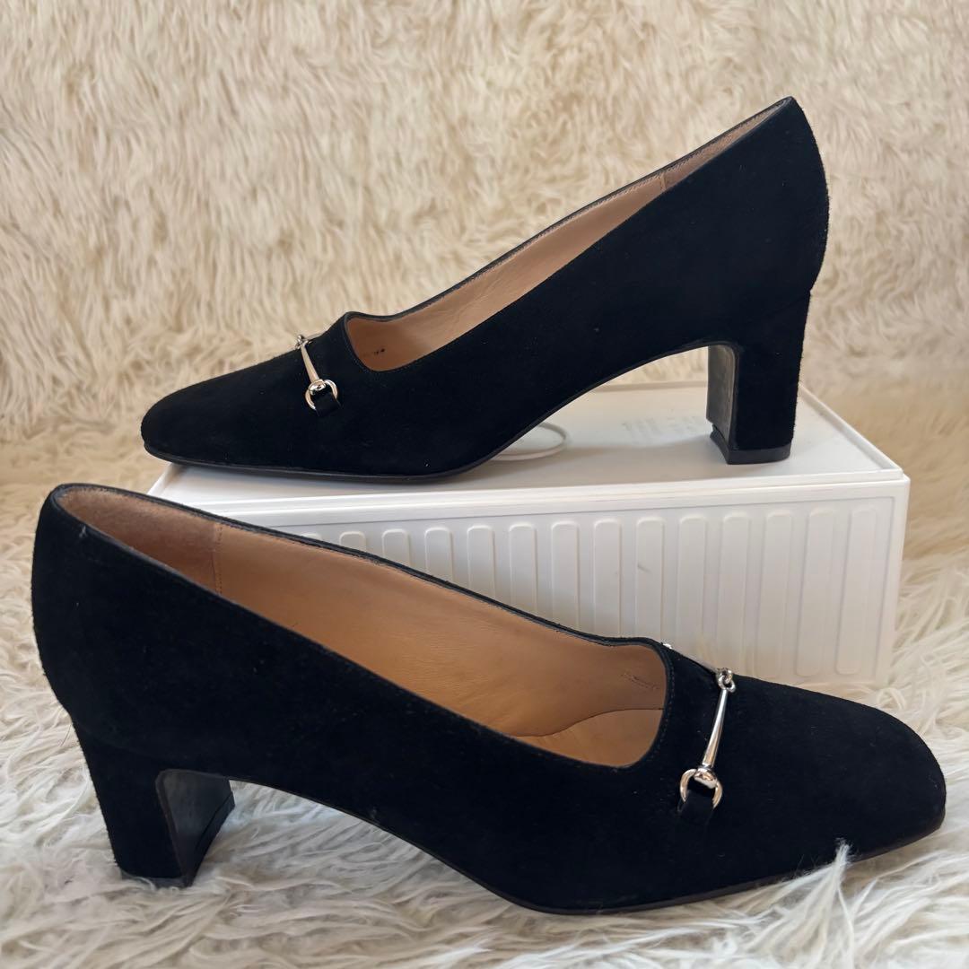 ✨箱付き GUCCI グッチ ホースビット スエード パンプス ブラック21.5