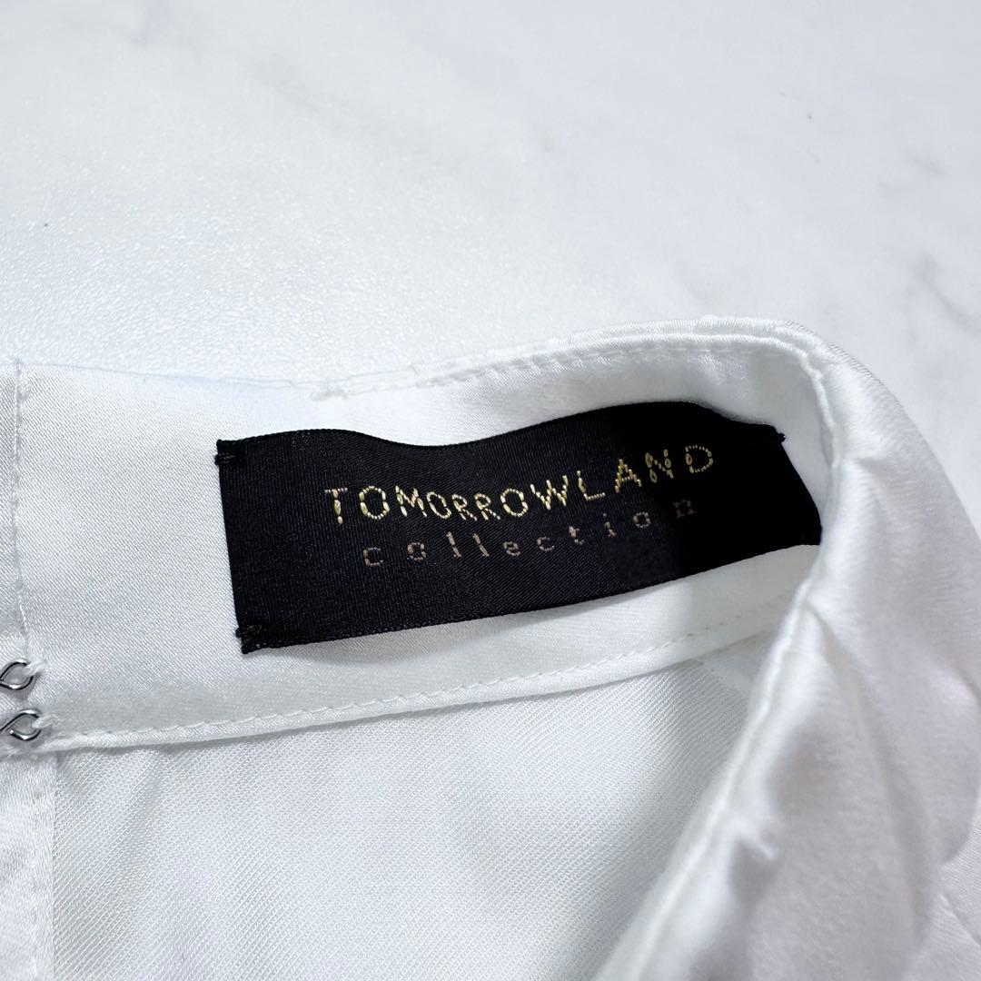 24SS✨トゥモローランド ウォッシャブルサテン スタンドギャザーカラー