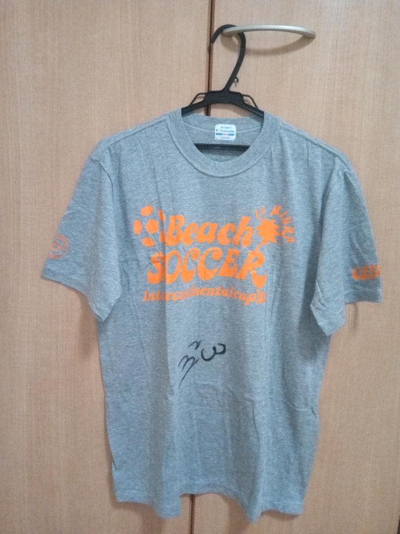 ジーコ 直筆 サイン Tシャツ 1995年 ビーチ・サッカー三浦海岸