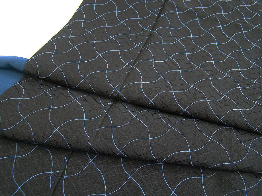 値下げ交渉OK！極上ちりめん地 黒地 訪問着 正絹 C693