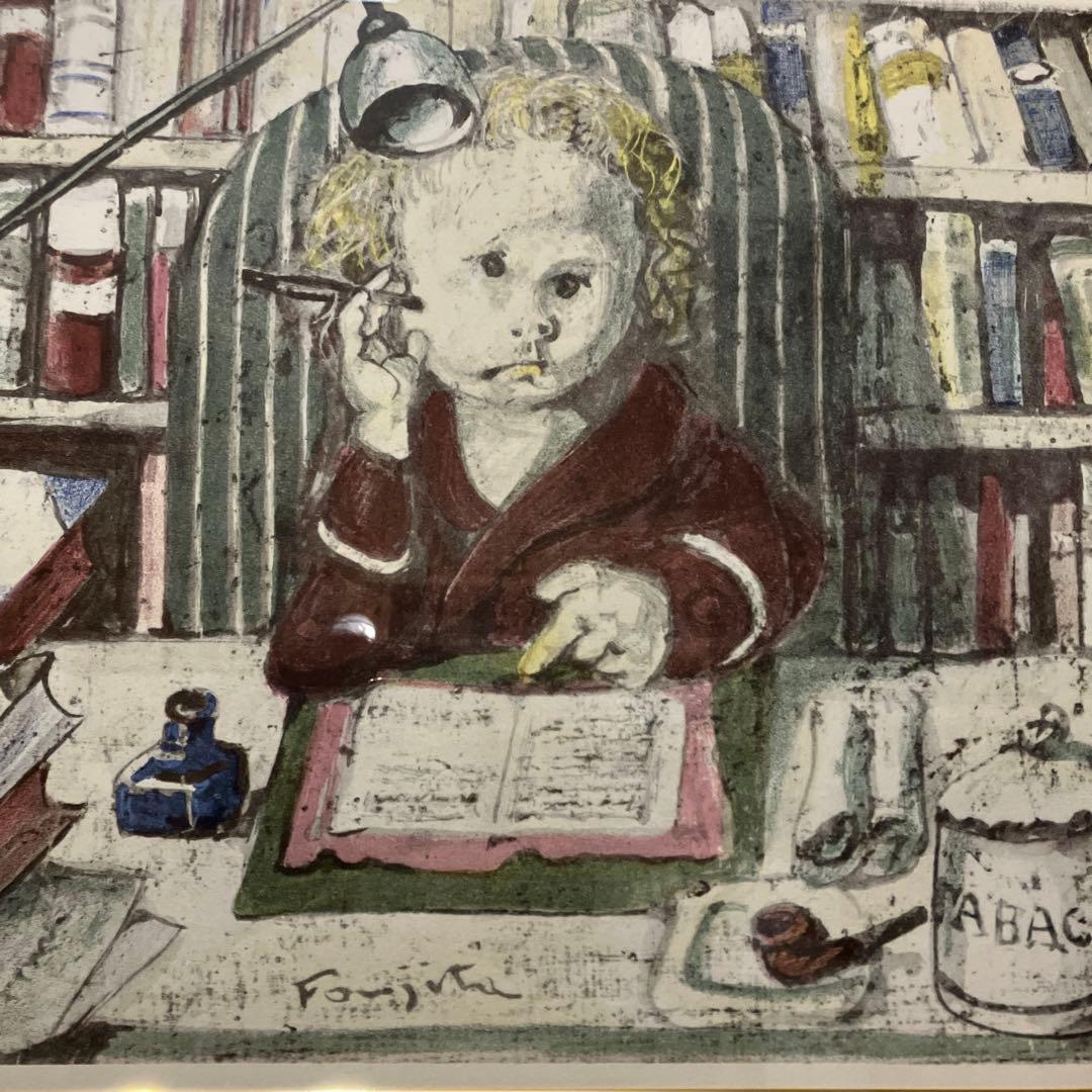 藤田嗣治 小説家 「四十雀」 リトグラフ - メルカリ