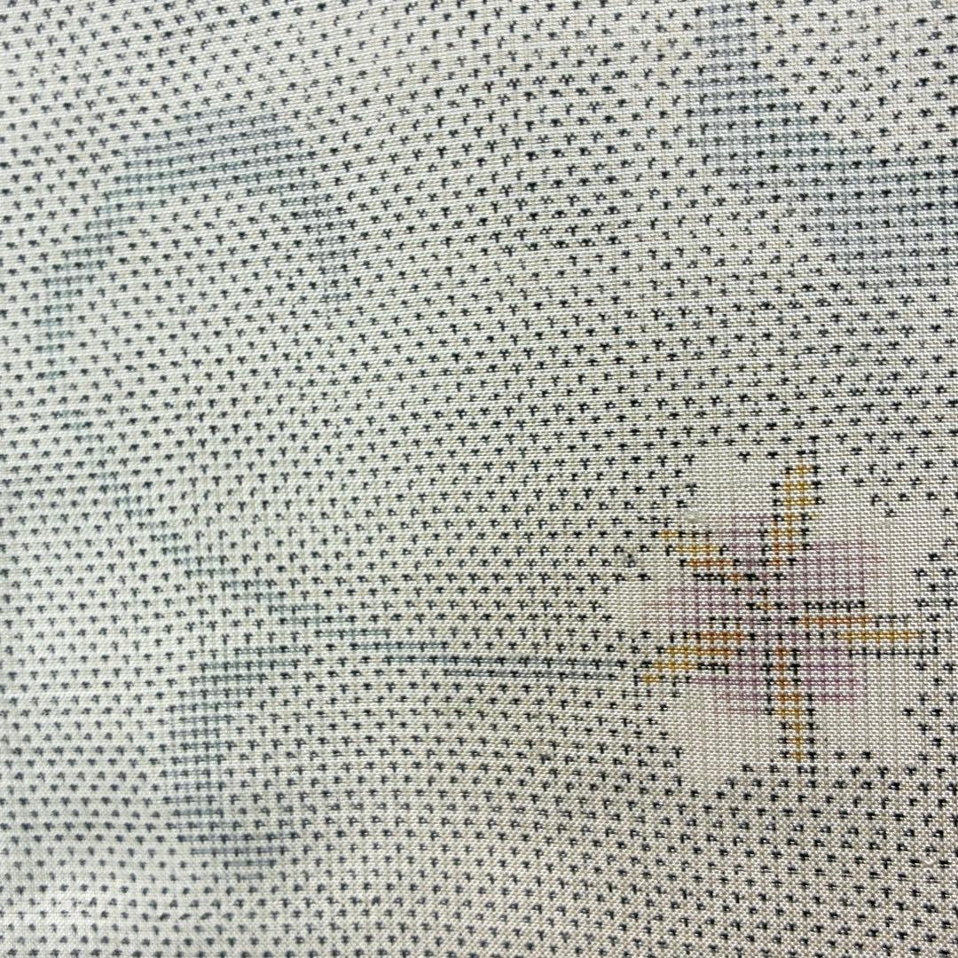 D272 本場白大島紬 花唐草 正絹 着物 袷 しつけ糸付き未使用極美品