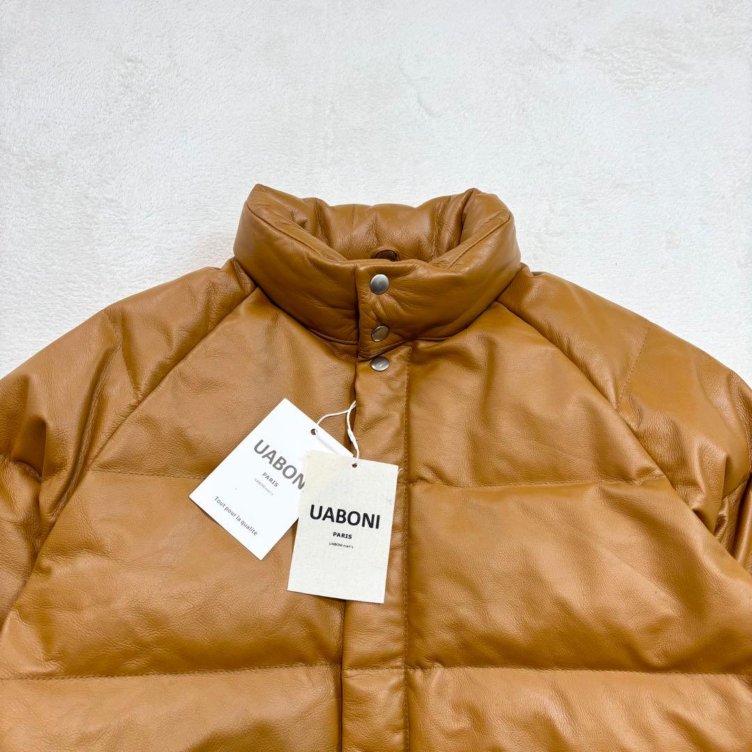 新品未使用 UABONI ユアボニ レザーダウンジャケット キャメル - メルカリ