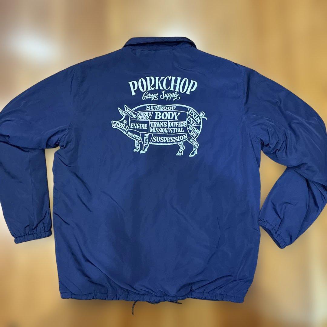 PORKCHOP ポークチョップ ボアコーチジャケット XL ネイビー - メルカリ