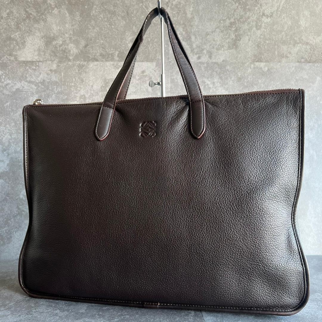 ⭐️LOEWE⭐️ロエベ アナグラム ビジネスバッグ レザー ブラウン A4可 LOEWE ロエベ アナグラム ビジネスバッグ ブラウン レザー ブリーフ