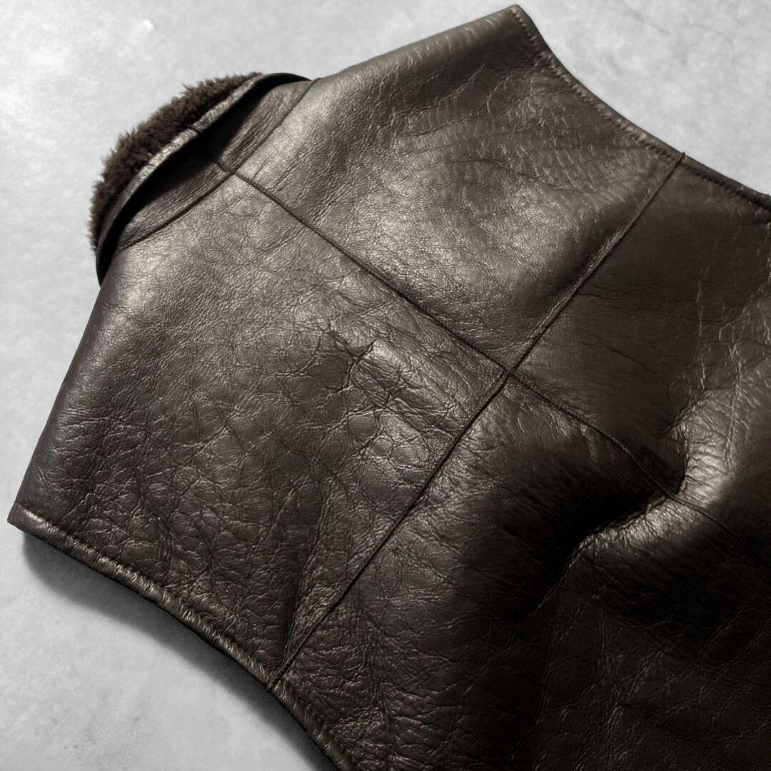 aofu様 ニチロ 毛皮 Sheep House ムートン レザーベスト L 茶 - メルカリ