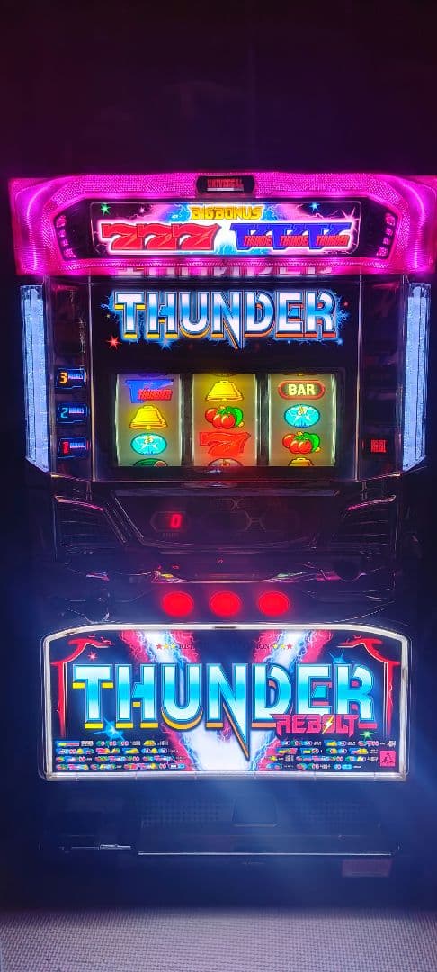 パチスロ 実機 サンダーVリボルト 5号機　不要機付き アクロス サンダーVリボルト実機 【コイン不要機付き】