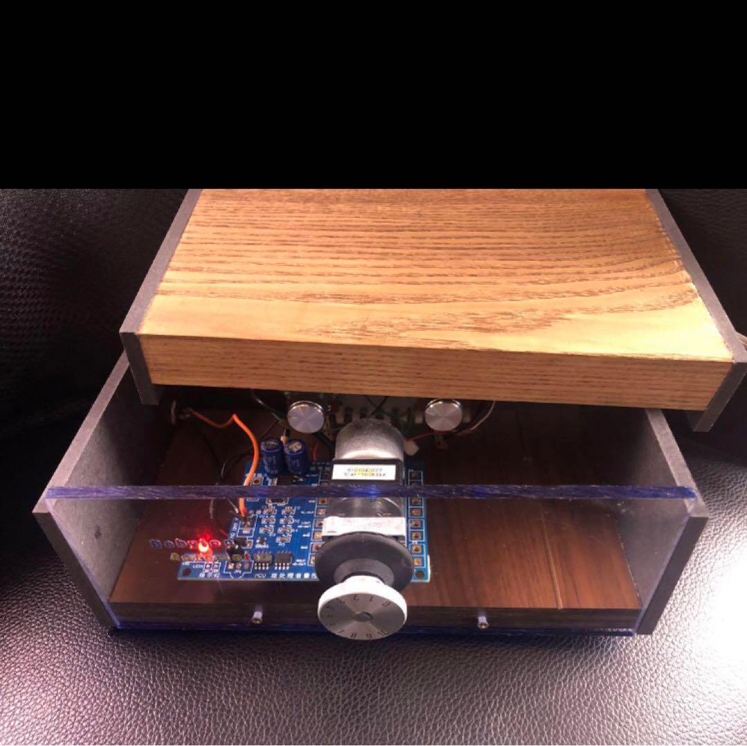 自作passive attenuator】remote 付き 銘木天板組込⑤ - メルカリ