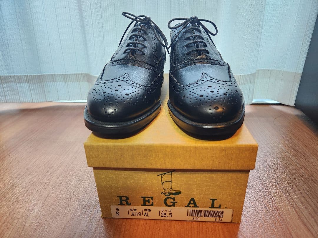 REGAL JU19 ビジネスシューズ 25.5cm ウイングチップ メダリオン