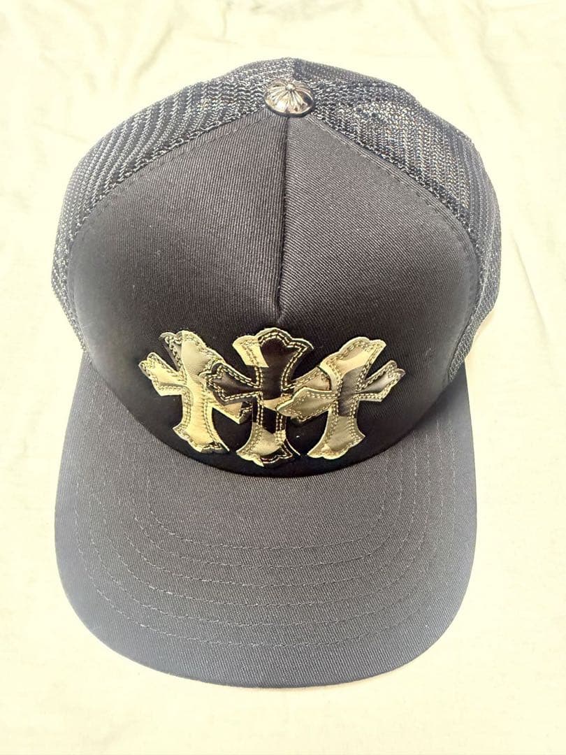 黒の刺繍ロゴトラッカーキャップ CHROME HEARTS 銀座店 クロムハーツ 新品 ヴァインダガー刺繍