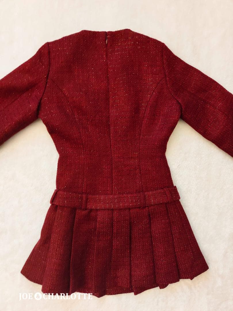 ダーリッチ darich ボックスプリーツツイードミニワンピース BRD F