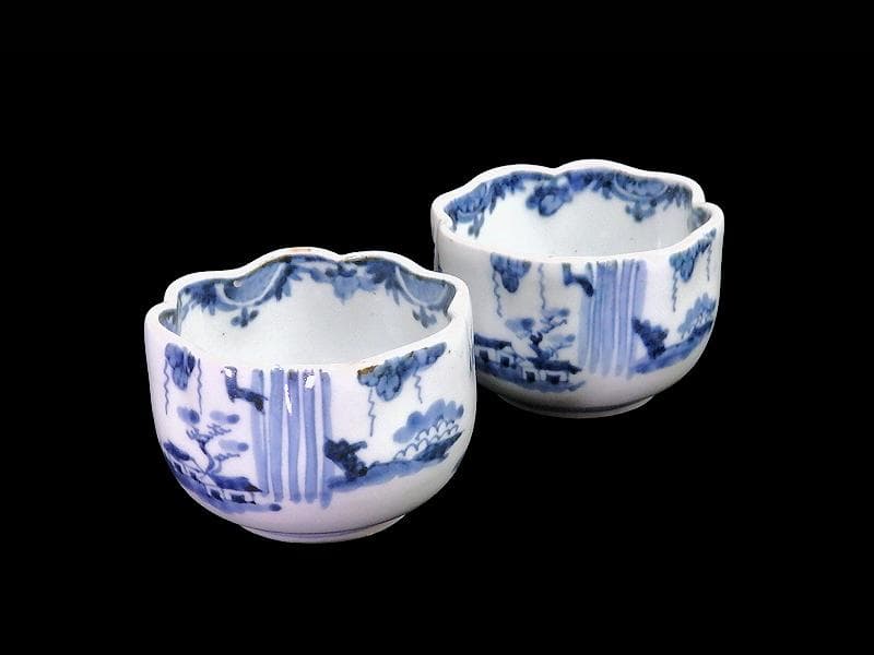 古伊万里　染付　山水の図　変形向付　２客　B072AS-fbvb 古伊万里染付山水図大皿二枚｜Yahoo!フリマ（旧PayPayフリマ）