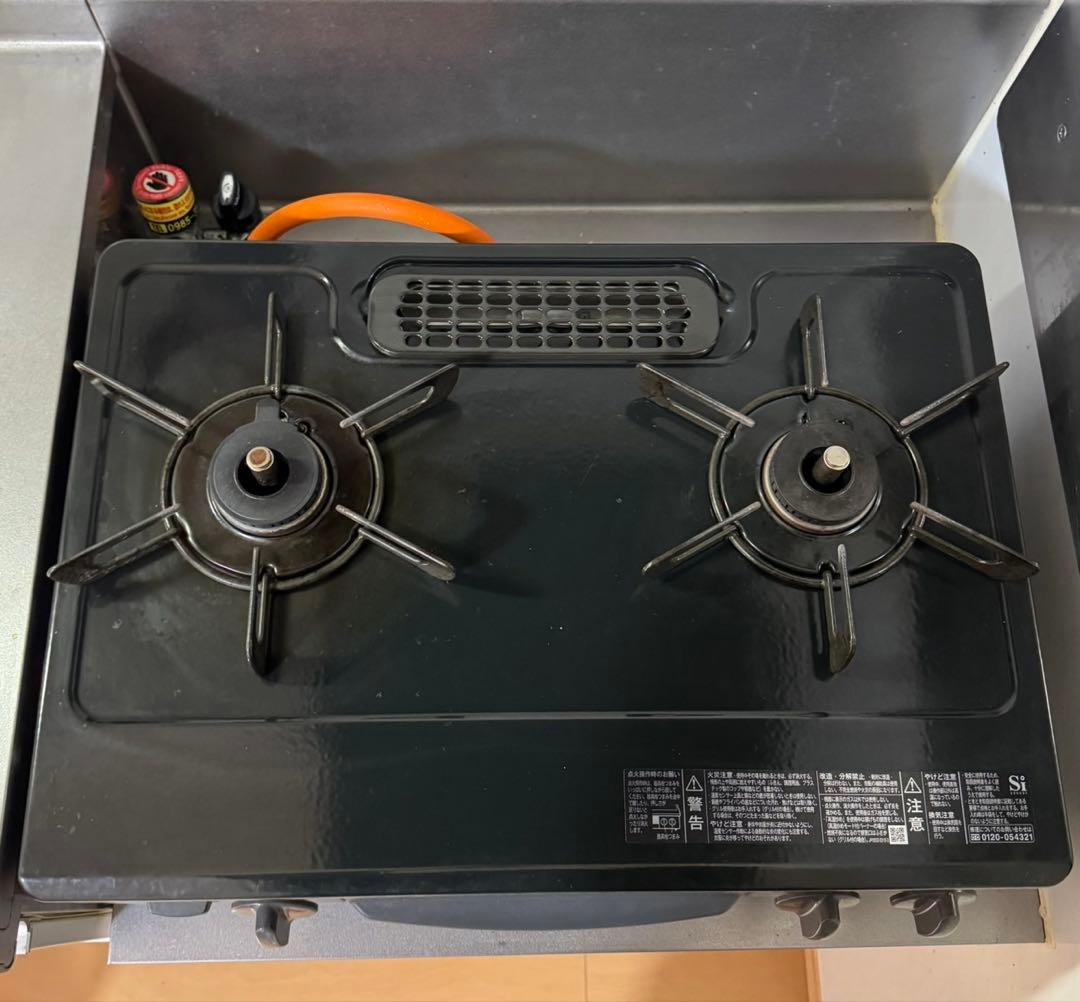 Rinnai 2バーナー ガスコンロ 黒 - メルカリ