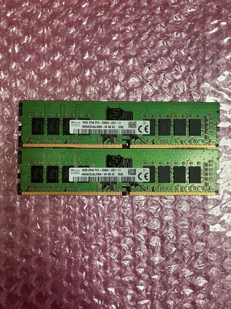 メモリ 16GB×2枚=32GB DDR4-2666 SKhynix 動作保証 - メルカリ