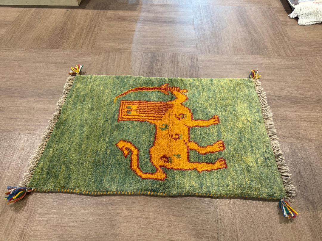 ギャッベ 76x51cm ペルシャ絨毯 手織り ギャベ 玄関マットラグ 絨毯の