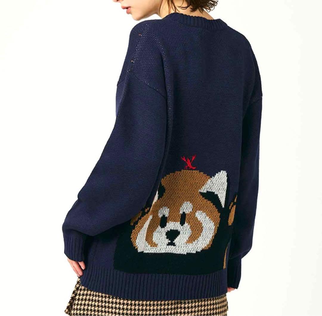 新品】グラニフ イカクウォッシャブルジャガードニット ネイビーS