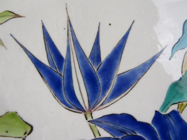 Y5-1012◇九谷焼 健作 鉄仙色絵文 大皿 八角皿 飾皿 巾43cm◇ - メルカリ