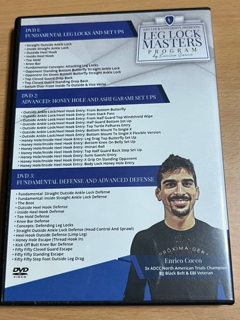 ノーギ＆グラップリング教則DVDエンリコ・コッコ レッグロックDVD3枚組