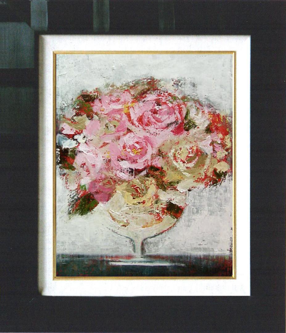 油絵 菅家令子 絵 絵画 インテリア 額付(黒) uF6-113102 花 ばら 油絵 菅家令子 絵 絵画 インテリア 額付(黒) uF6-113102 花 ばら 油絵