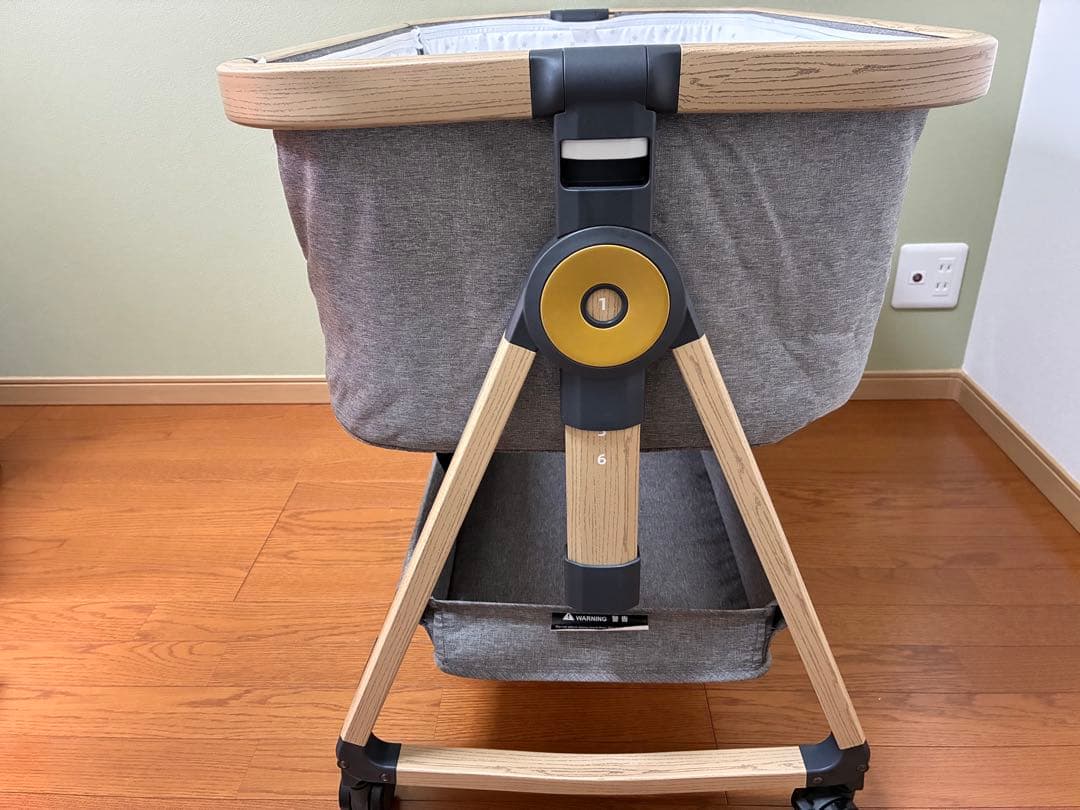 折りたたみベビーベッド グレー playkids - ベビー用寝具・ベッド